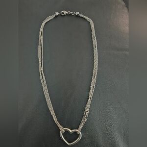 Genuine Sterling Silver Heart Pendant Necklace